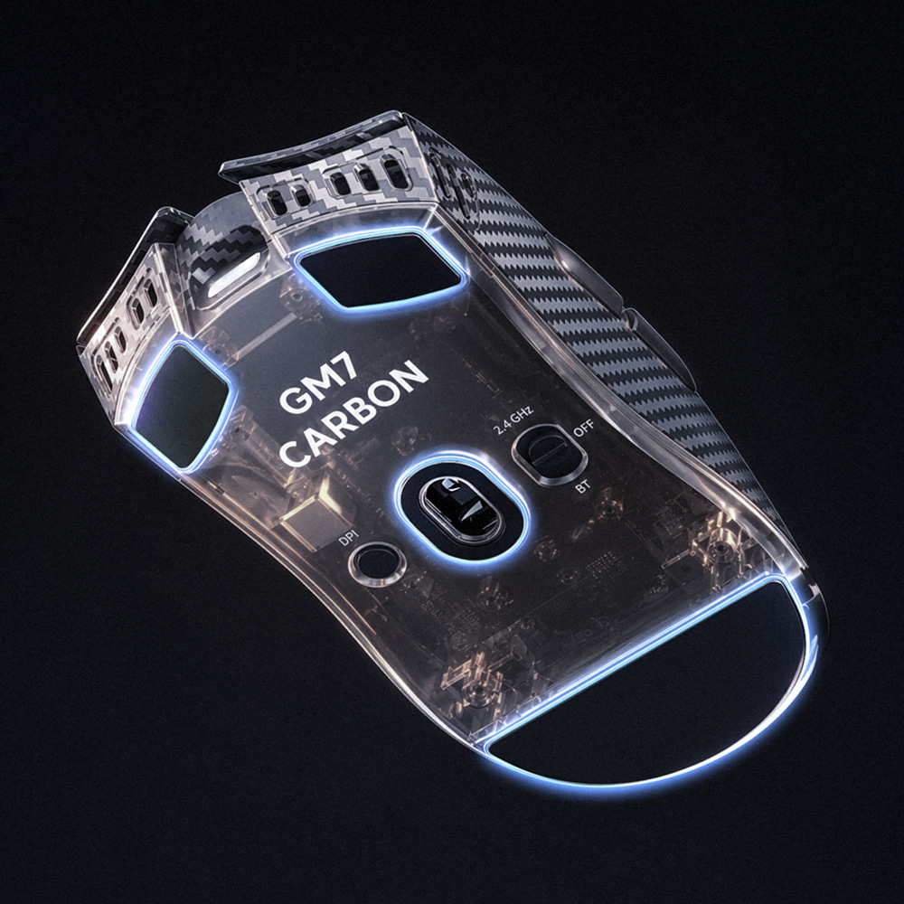 에이투 GM7 CARBON 49g 초경량 8K 유무선 블루투스 게이밍 마우스 OMRON 광학 스위치 CF 블랙 카본